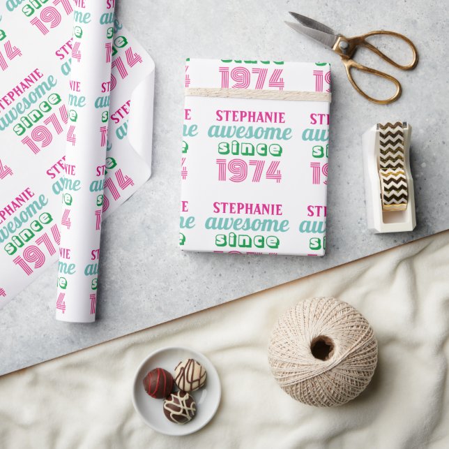 Personalised funny 50th birthday quote  wrapping paper (Crafts)