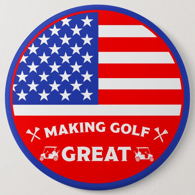 Personalised Funny American Golf Player 6 Cm Round Badge (Front)