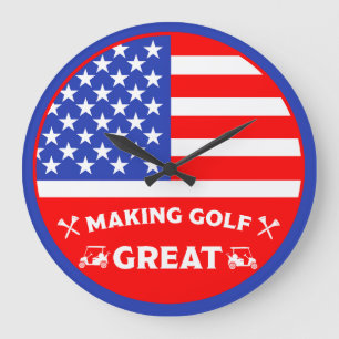 Personalised Funny American Golf Player Large Clock