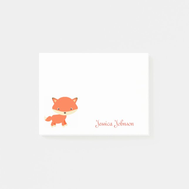 Personalised Funny Animal Fox Kid notepad (Front)