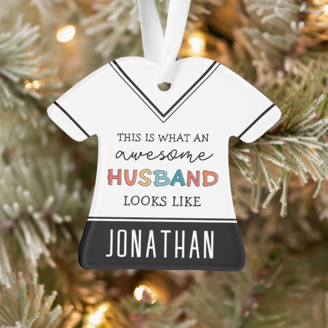 Personalised Funny Awesome Husband Gifts Ornament (Tree)