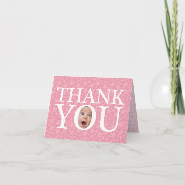 Personalised Funny baby face thank you card (Front)