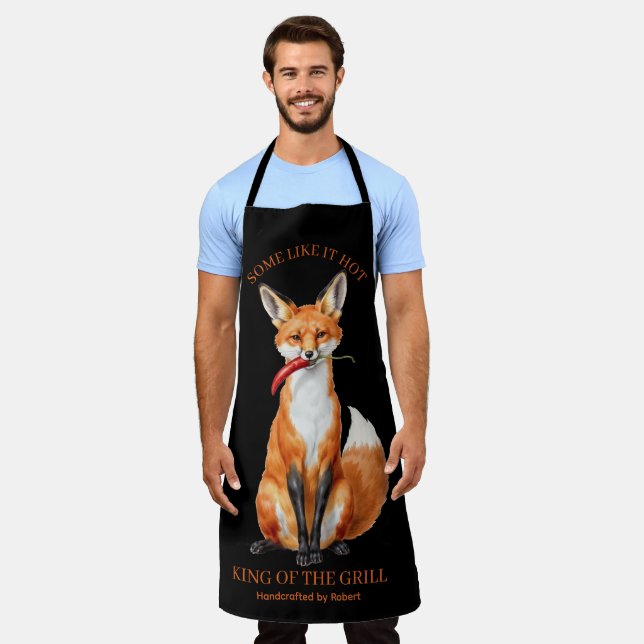 Personalised Funny BBQ Grilling Apron Men Gift (Worn)