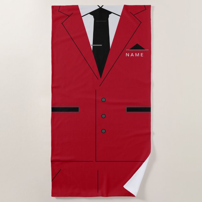 Personalised Funny Beach Towel with Custom Name (Front)