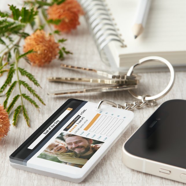 Personalised Funny  Best Dad Photo Keychain (Front Right)