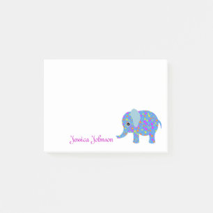 Personalised Funny Blue Floral Elephant notepad