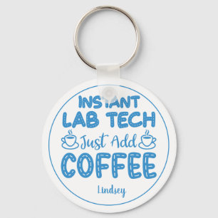 Personalised Funny Blue Lab Technician Keychain