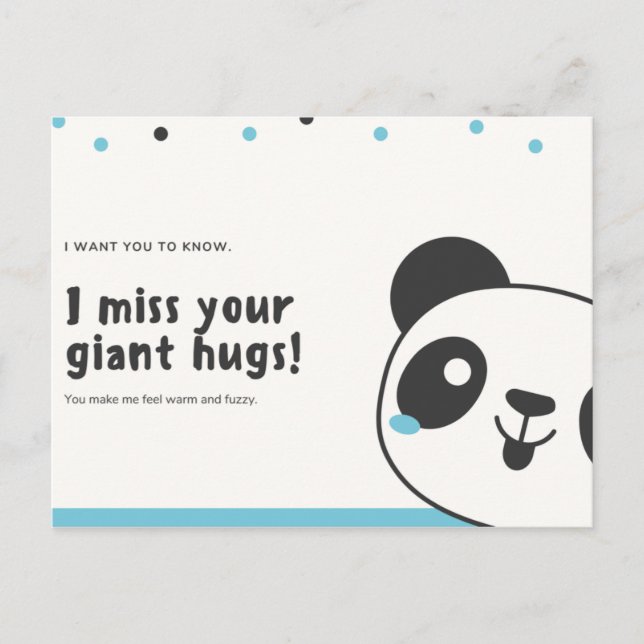 Personalised - Funny Blue Panda Postcard (Front)