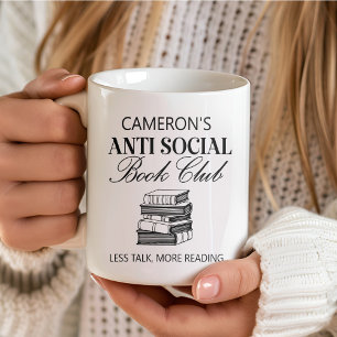 Personalised Funny Book Lover Introvert Humour Coffee Mug
