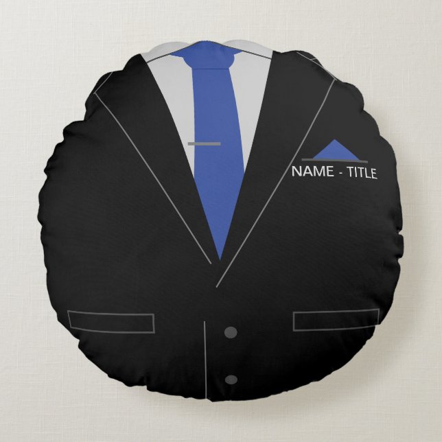 Personalised Funny Business Round Pillow with Name (Front)