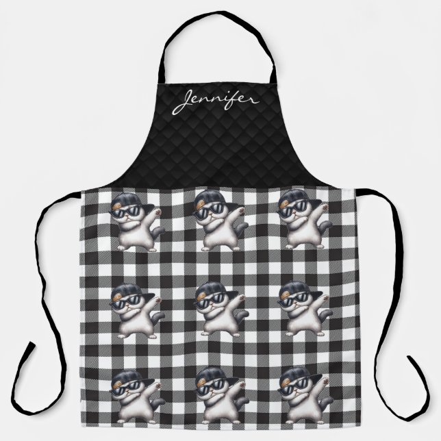 Personalised Funny Cat All-Over Print Apron (Front)