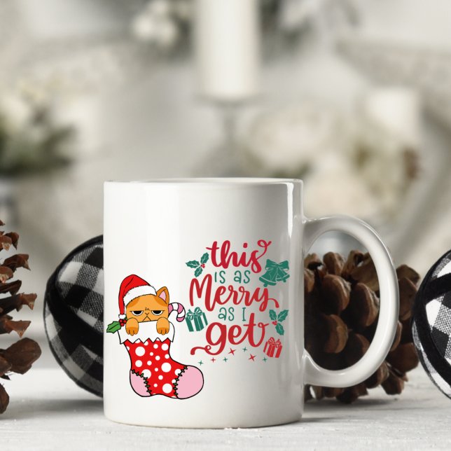 Personalised Funny Cat Christmas Mug (Creator Uploaded)