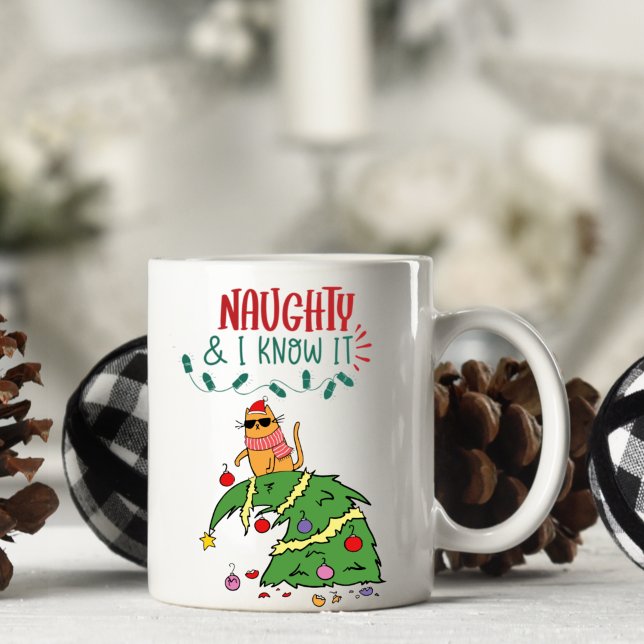 Personalised Funny Cat Christmas Mug (Creator Uploaded)