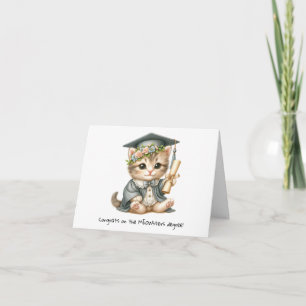 Personalised Funny Cat Master's Graduation  Card