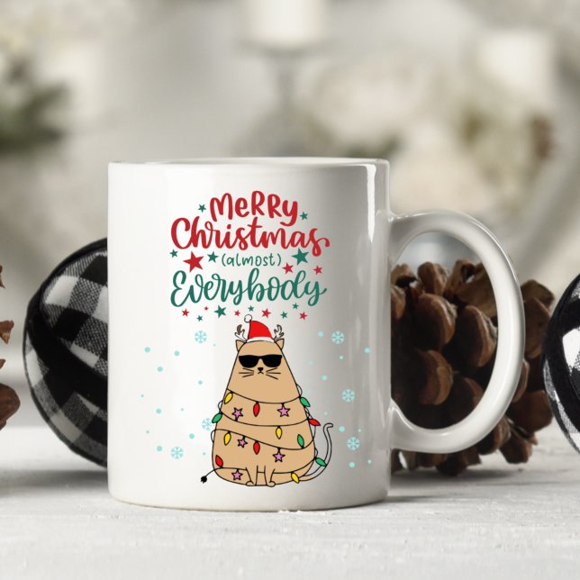 Personalised Funny Cat Merry Christmas Mug (Creator Uploaded)