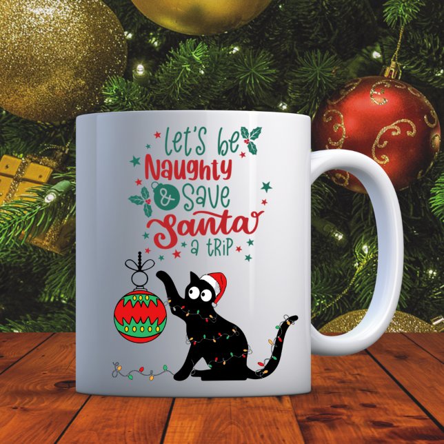 Personalised Funny Cat Mischief Christmas Mug (Creator Uploaded)