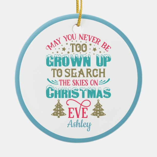 Personalised Funny Christmas Ceramic Tree Decoration (Front)