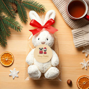 Personalised Funny Christmas Holiday Merry Pugmas Classic Round Sticker