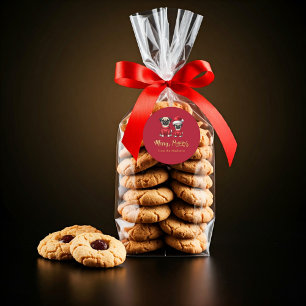 Personalised Funny Christmas Holiday Merry Pugmas Classic Round Sticker