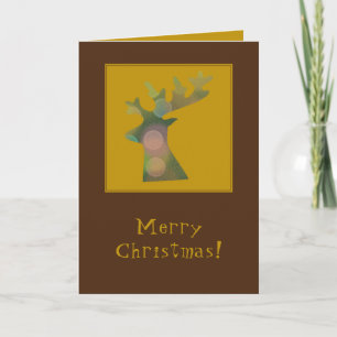 Personalised Funny Christmas Reindeer, Deep Bronze Card