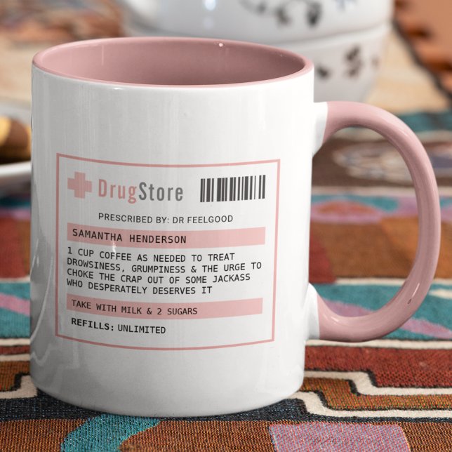 Personalised Funny Coffee/Tea Prescription Mug (Creator Uploaded)