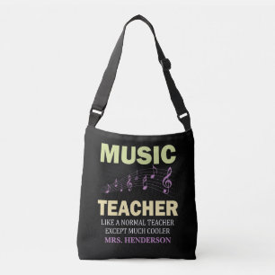 Personalised Funny Colourful Music Teacher Crossbody Bag