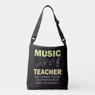 Personalised Funny Colourful Music Teacher Crossbody Bag