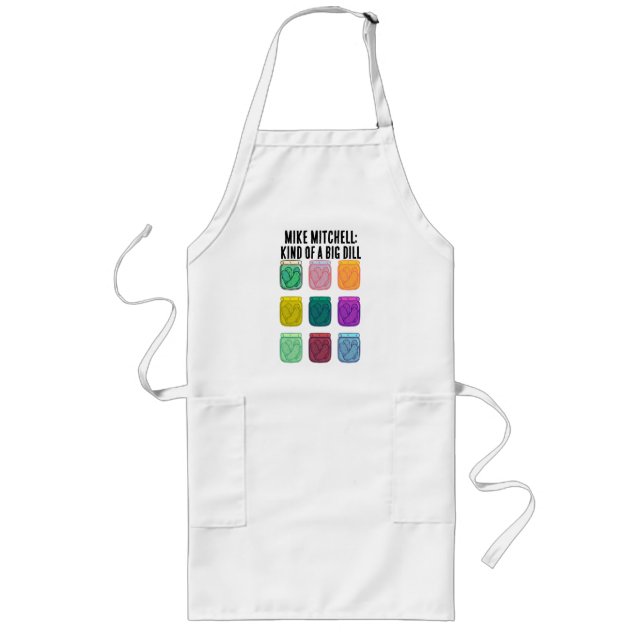 Personalised Funny Colourful Pickles With Dad Joke Long Apron (Front)