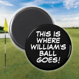 Personalised Funny Comic Book Golf Ball Marker Magnet