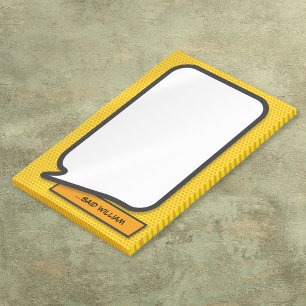 Personalised Funny Comic Book Speech Bubble Post-it Notes