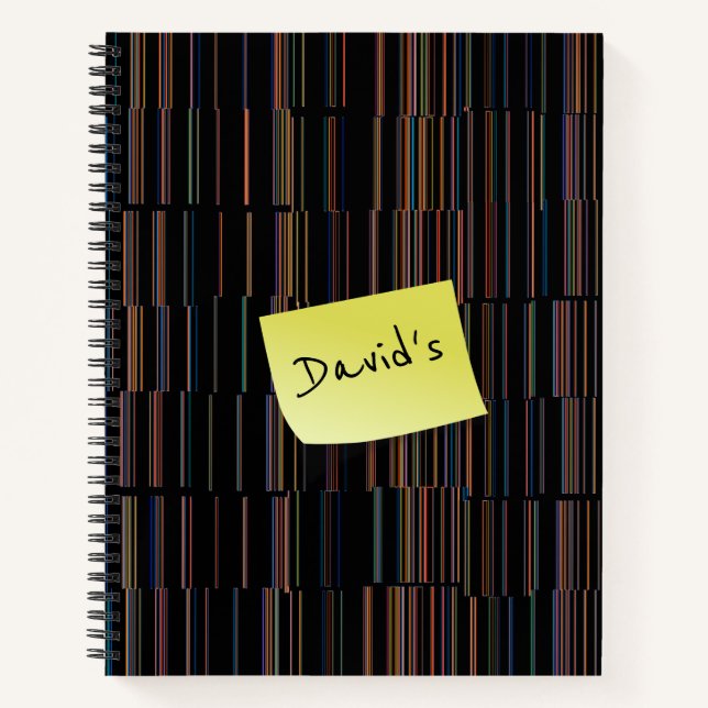 Personalised Funny Cool Multicolored Striped Notebook (Front)