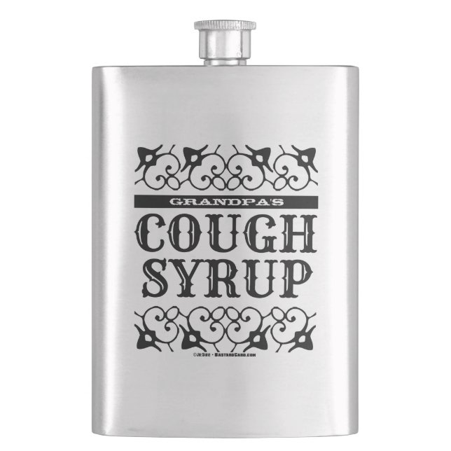 Personalised Funny Cough Syrup Hip Flask (Front)