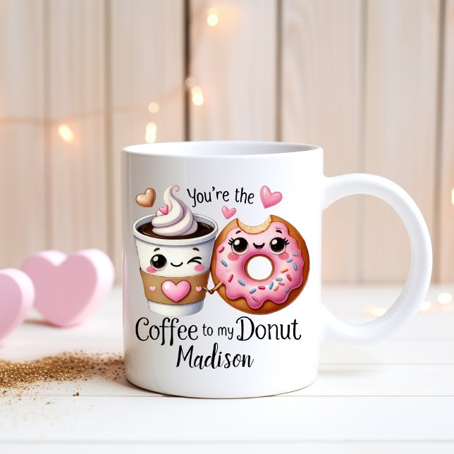 Personalised Funny Couples - Coffee to my doughnut Coffee Mug (Creator Uploaded)