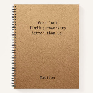 Personalised Funny Coworker Goodbye Gift Notebook