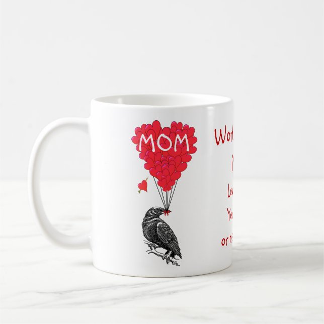 Personalised funny crow mothers day coffee mug (Left)