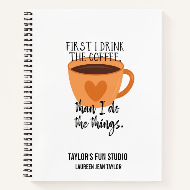 Personalised Funny Cup of Coffee Journal (Front)