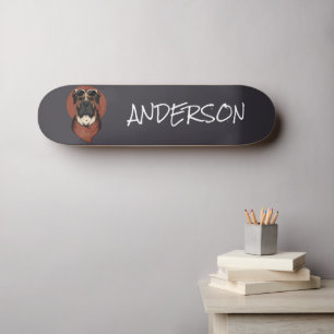 Personalised funny cute Boxer Skateboard