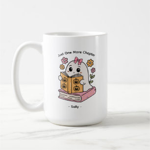 Personalised Funny Cute Halloween Book Lover Ghost Coffee Mug