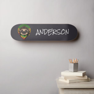 Personalised funny cute sloth skateboard