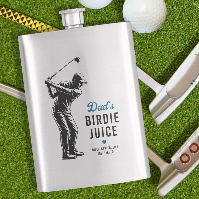 Personalised Funny Dad’s Birdie Juice Golf Hip Flask (Creator Uploaded)