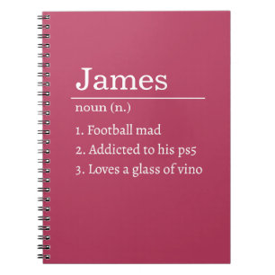 Personalised Funny Dictionary Definition Black Notebook