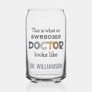 Personalised Funny Doctor Gifts   Awesome Doctor Can Glass