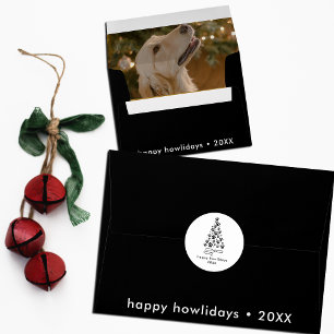 Personalised Funny Dog Christmas Happy Howildays  Classic Round Sticker