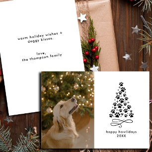 Personalised Funny Dog Picture Christmas Photo Holiday Card