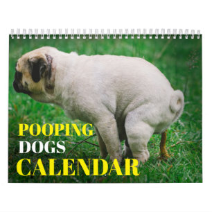 Personalised Funny Dogs Pooping Calendar 2024