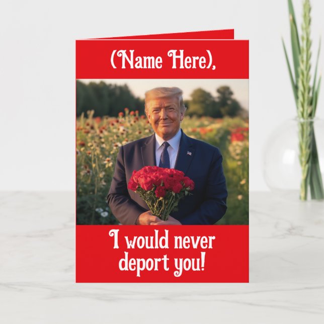 Personalised Funny Donald Trump Valentines Day Holiday Card (Front)