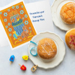 Personalised Funny Doodle Dog Tan Dog Hanukkah  Card<br><div class="desc">If a Doodle Dog is part of your family,  it will be happy to share in the festivities! This Doodle is ready for fun! Personalise the inside with your own personal message.</div>