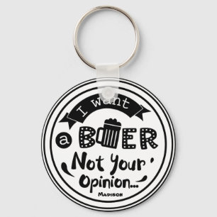 Personalised Funny Drinking Beer Keychain