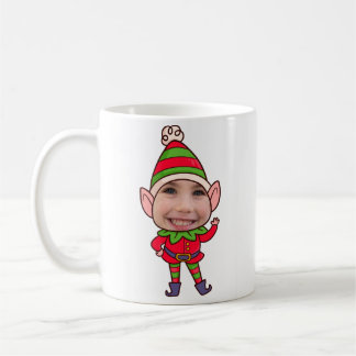 Personalised Funny Elf Photo Face - Christmas Gift Coffee Mug