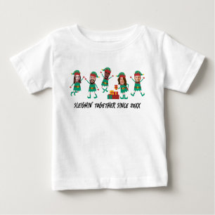 Personalised Funny Face Photo Christmas Elf Baby T-Shirt